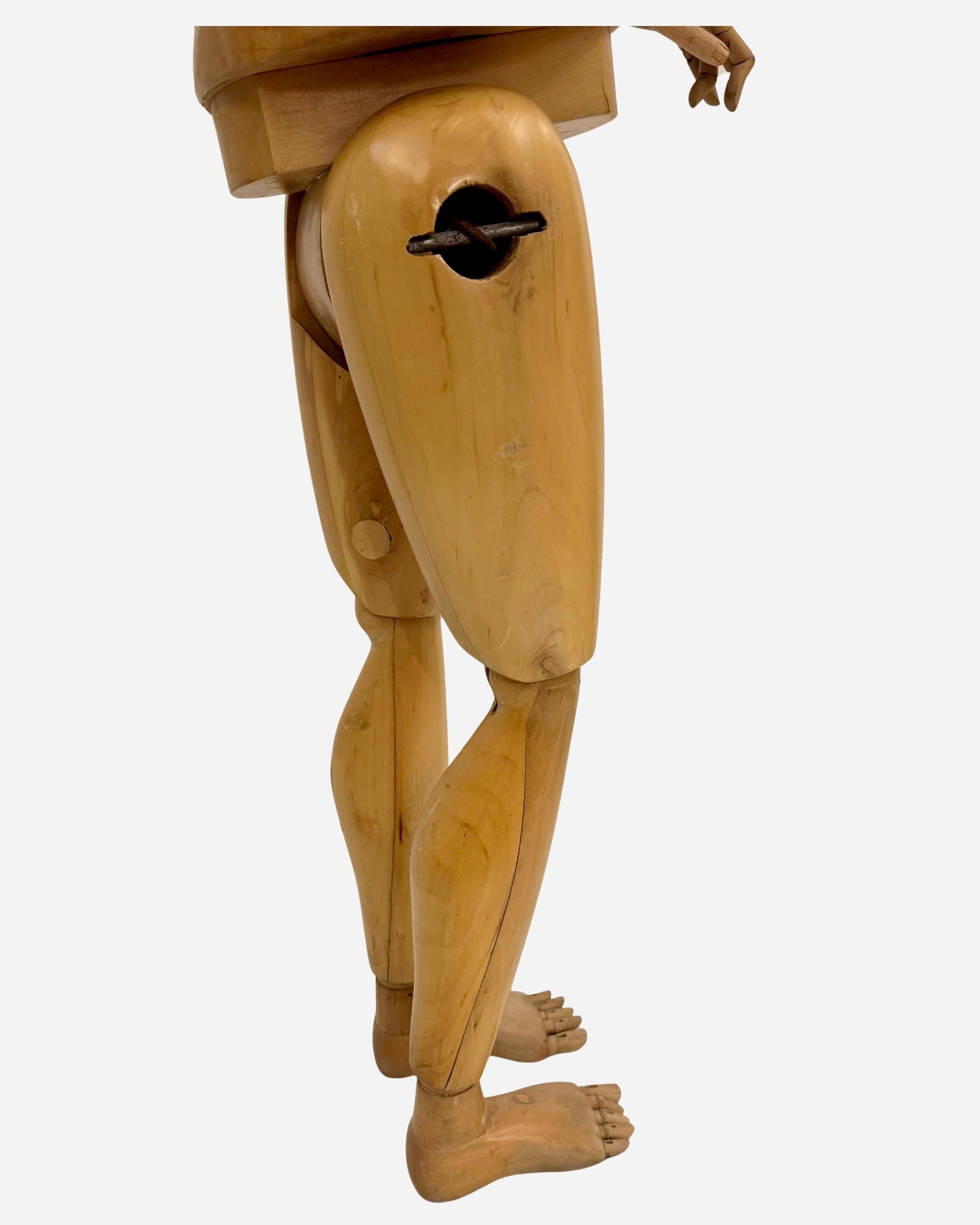 Mid-20th Century Large articulated painter's mannequin France or Italy, circa 1950 For Sale