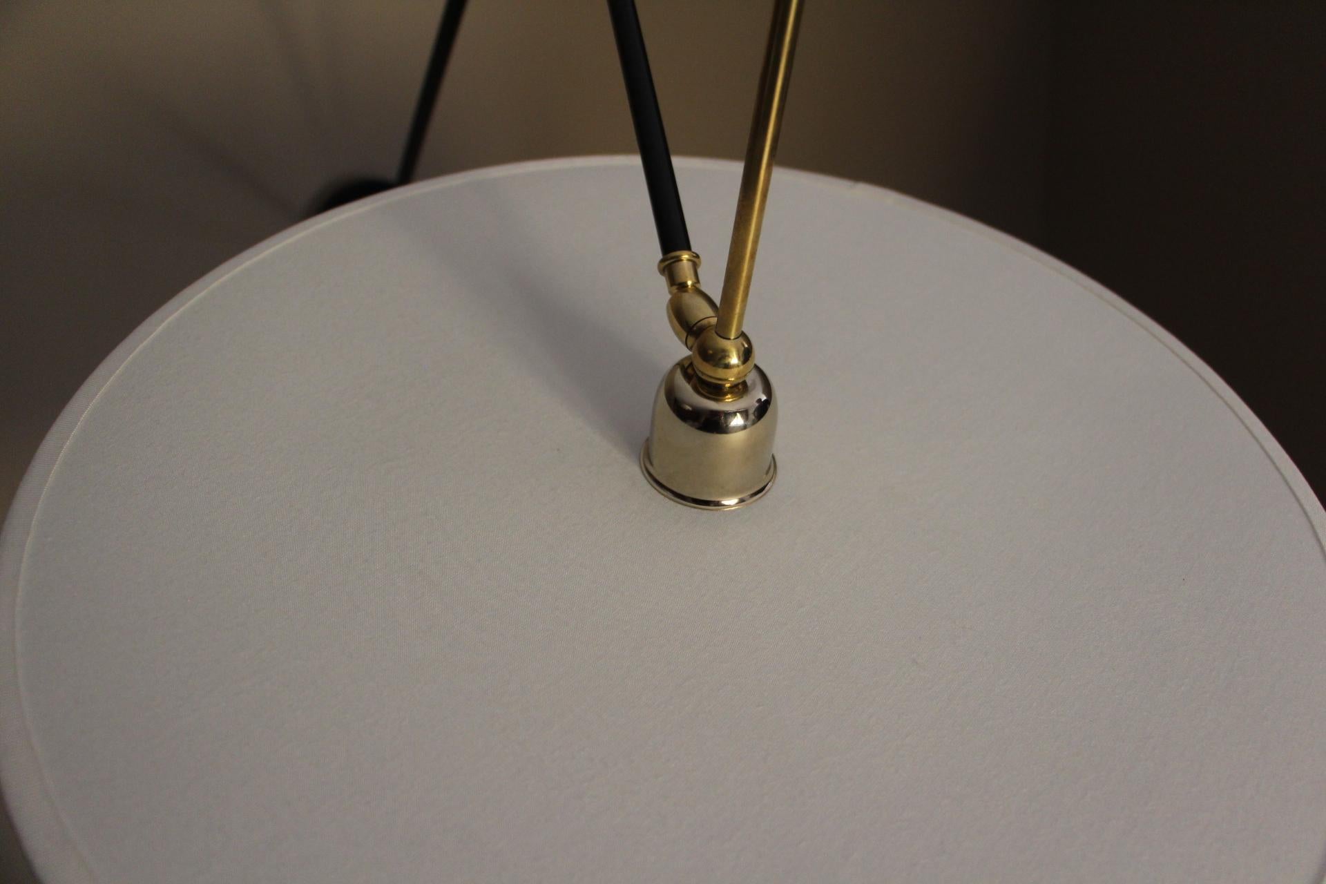 Mid-Century Modern Large Articulating Brass Wall Light, Arlus Style Articulating Sconces