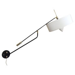 Large Articulating Brass Wall Light, Arlus Style Articulating Sconces