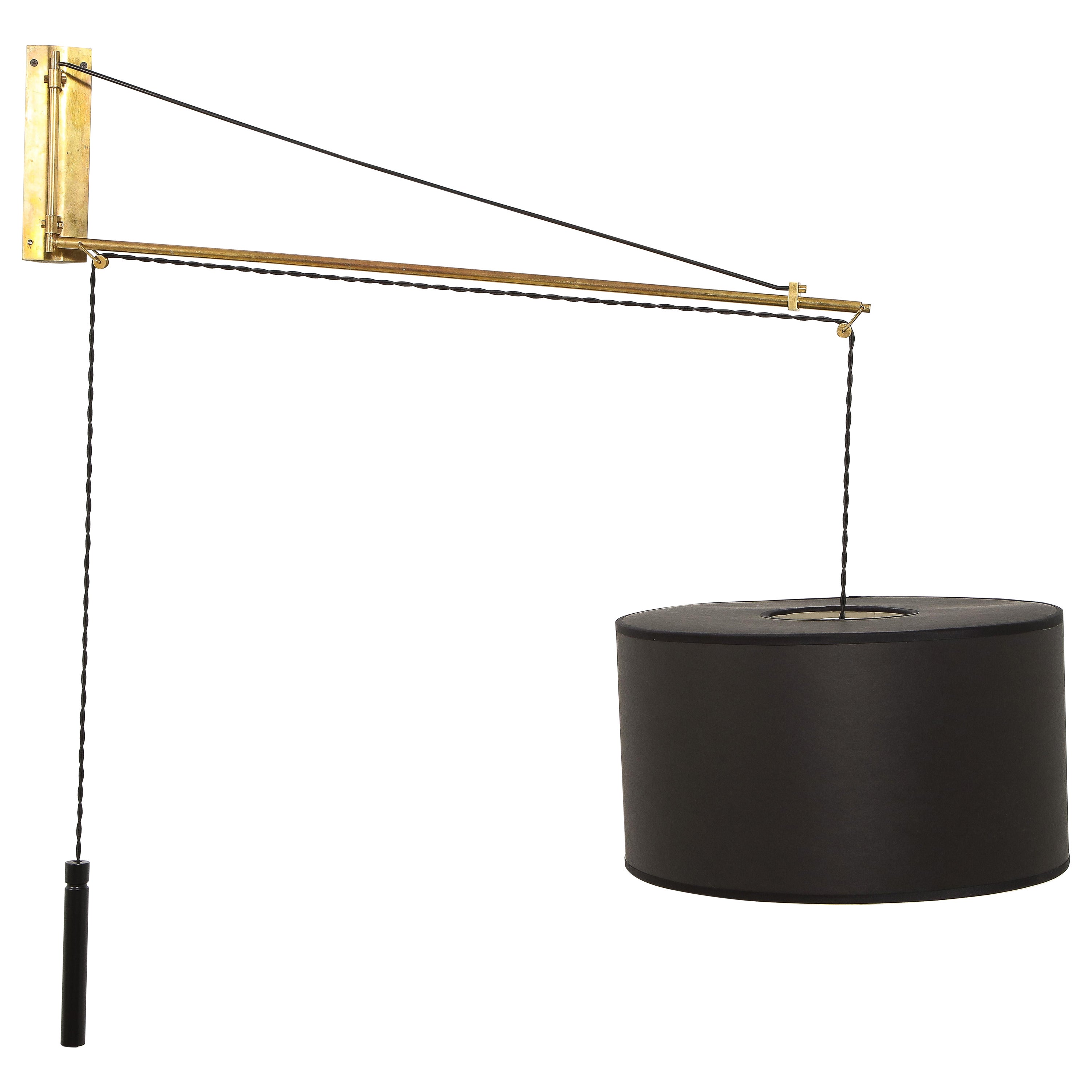 Large Articulating Stilnovo Wall Sconce in Brass, Italy 1960's