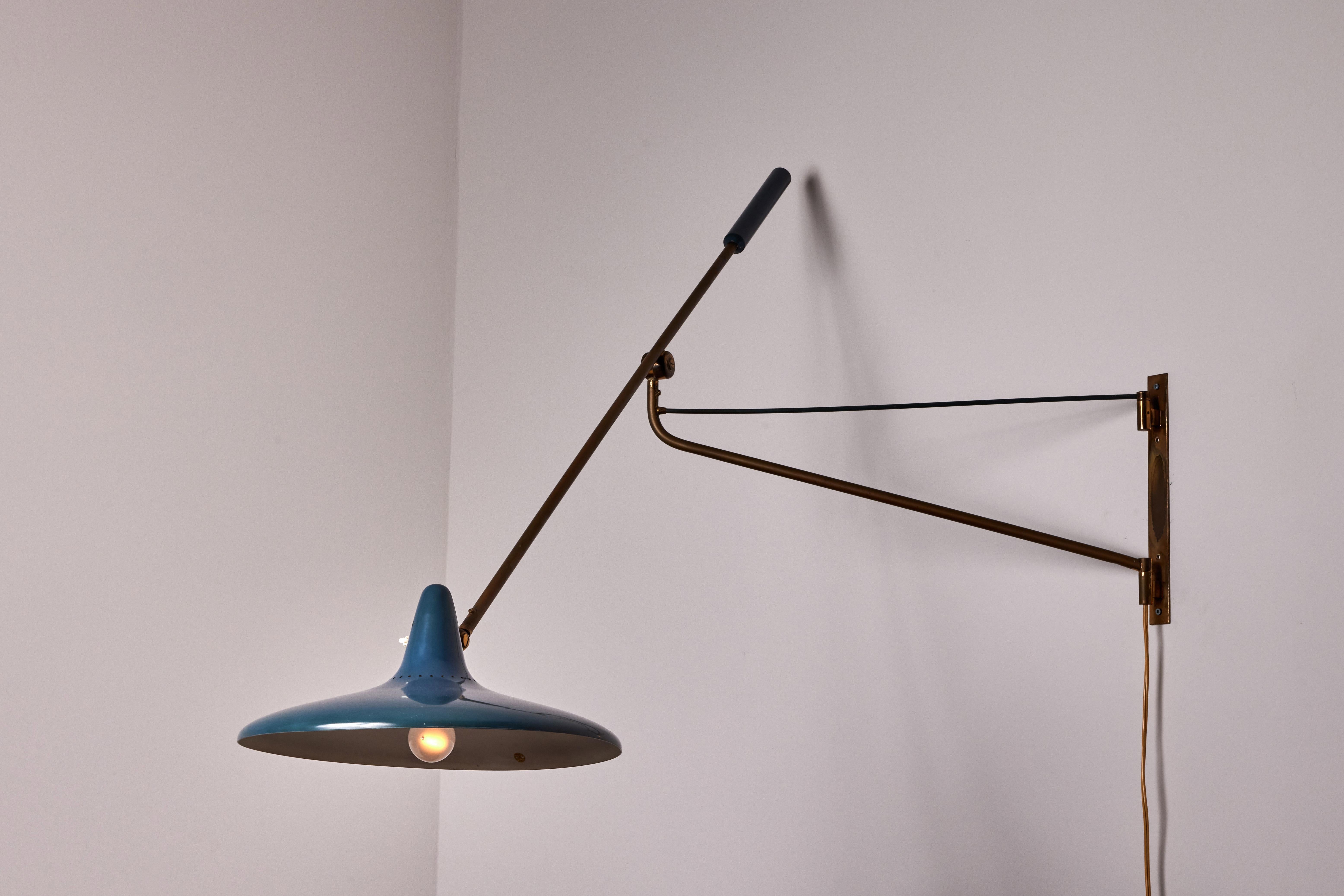 Enameled Large Articulating Wall Light by Stilnovo