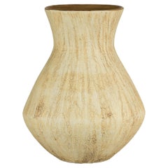Large Artisan Ceramic Vase with Textured Drip Glaze and Flared Neck