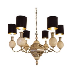 Large Artisan Chandelier with Ostrich Eggs, 1970s