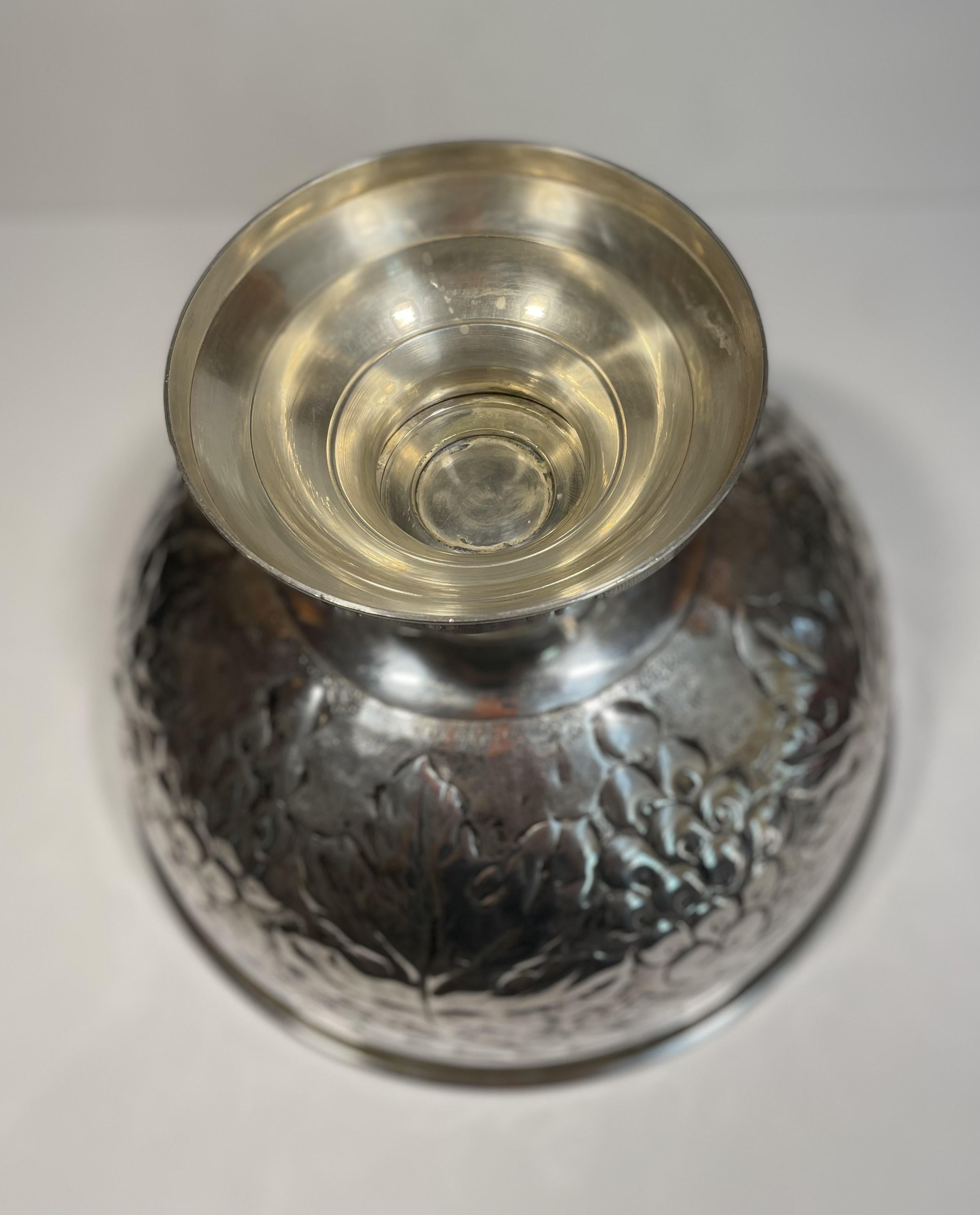 Large Artisan-Crafted Silver Urns - A Pair For Sale 3