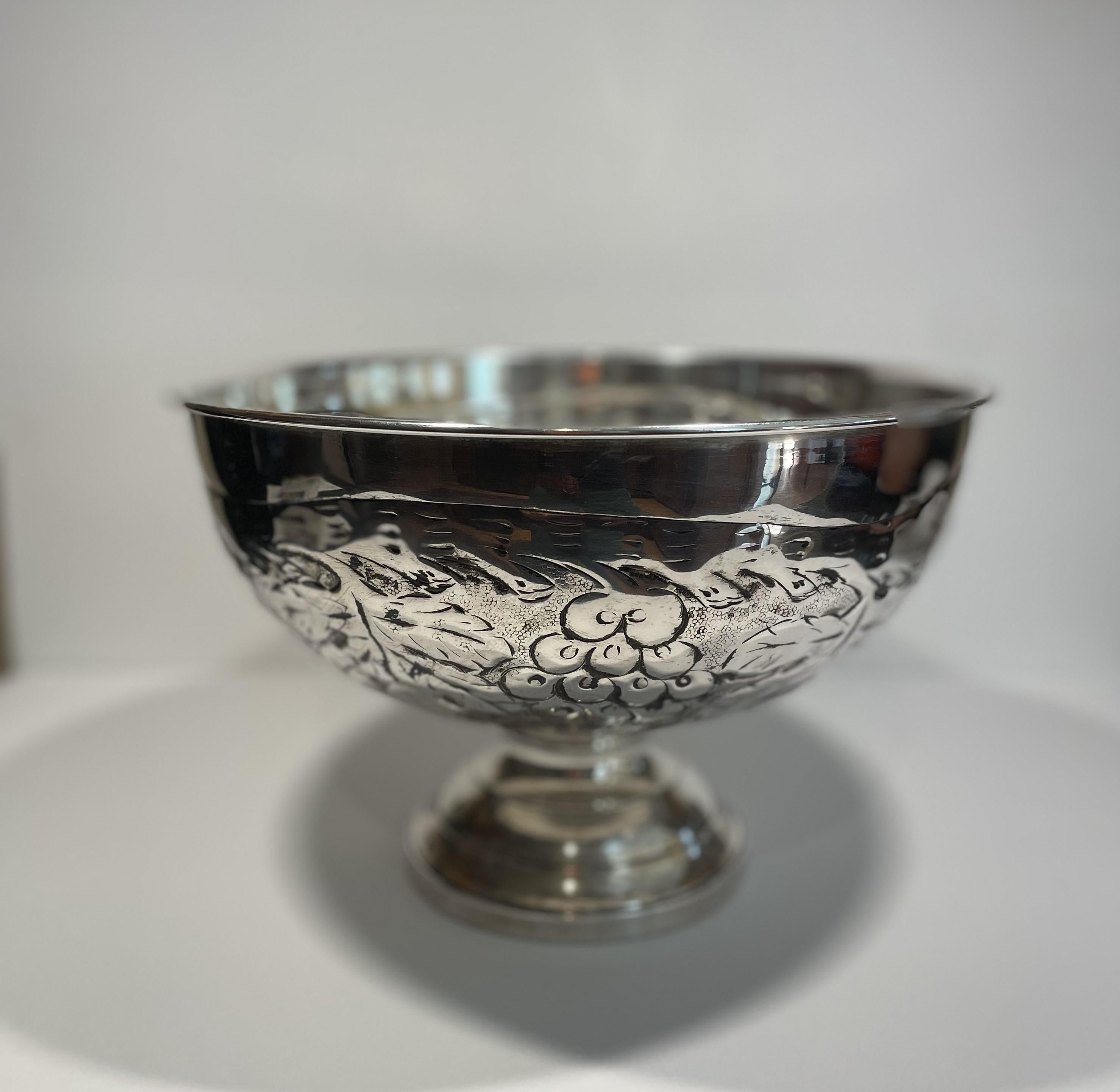 Hand-Crafted Large Artisan-Crafted Silver Urns - A Pair For Sale
