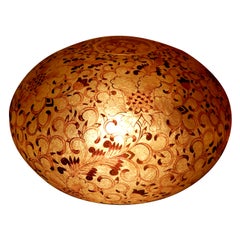 Large Artisan Lucite Midcentury Venetian Globe Shaped Lamp