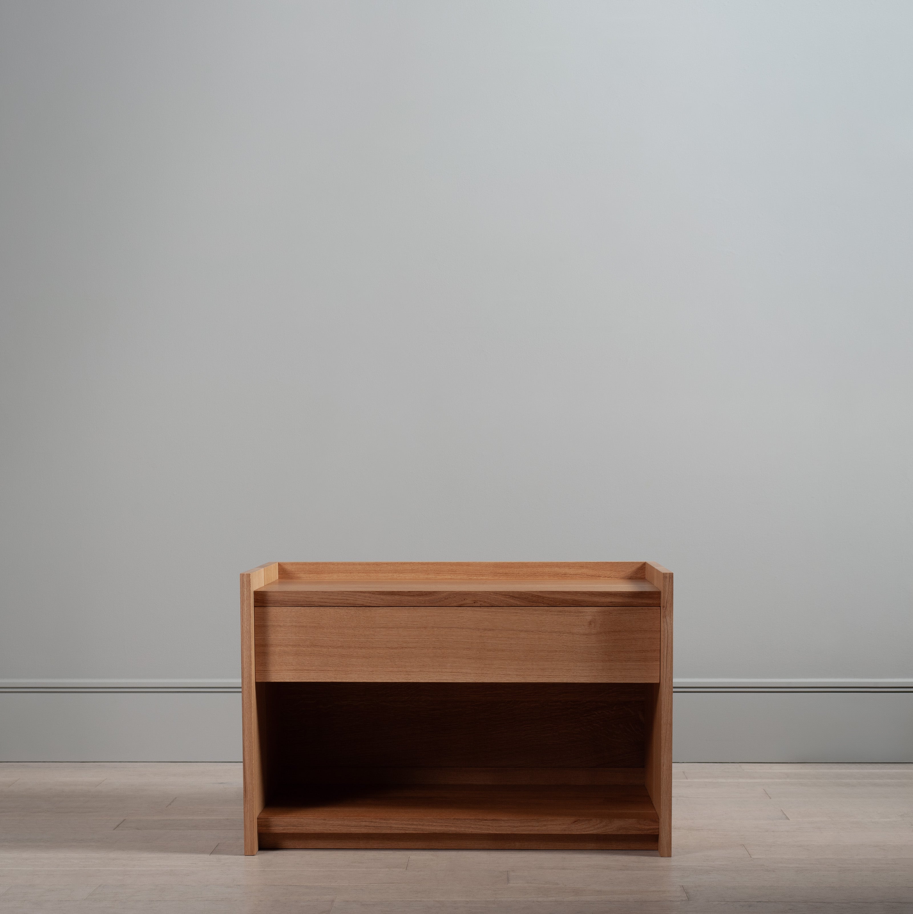 Modern Large Artisanal Handcrafted English Oak Nightstands For Sale