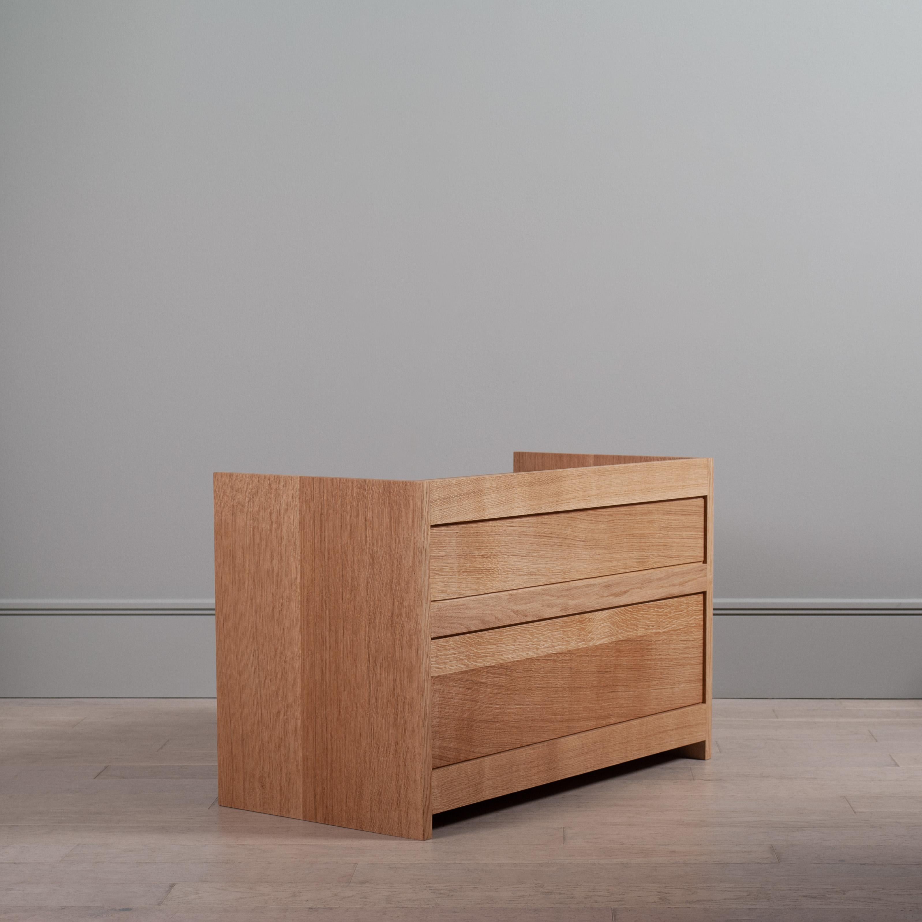 Contemporary Large Artisanal Handcrafted English Oak Nightstands For Sale
