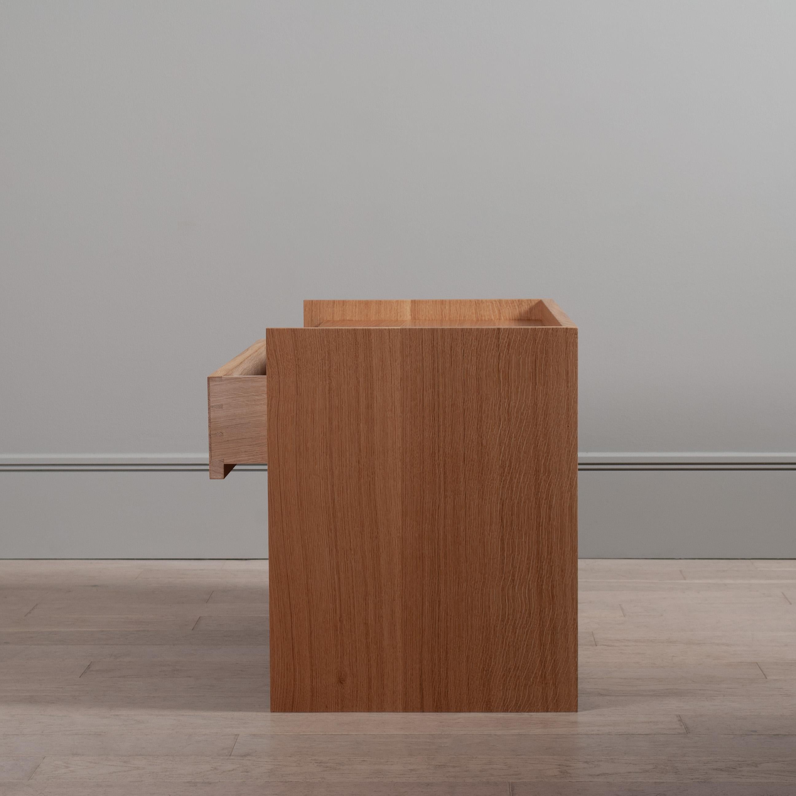 Large Artisanal Handcrafted English Oak Nightstands For Sale 1
