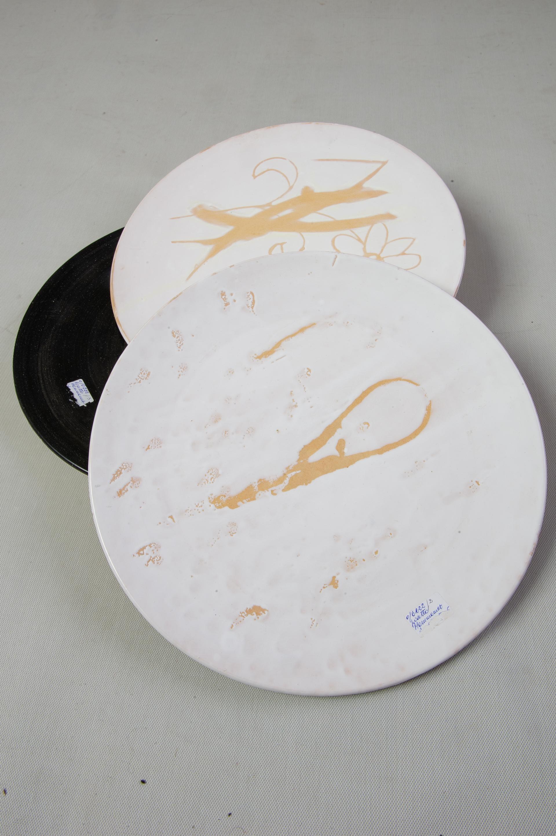 Hand-Crafted Artist Ceramic Large Plates For Sale