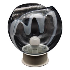 Gran lámpara artística postmoderna de sobremesa o pie de cristal de Murano, Mazzega Italia Años 70