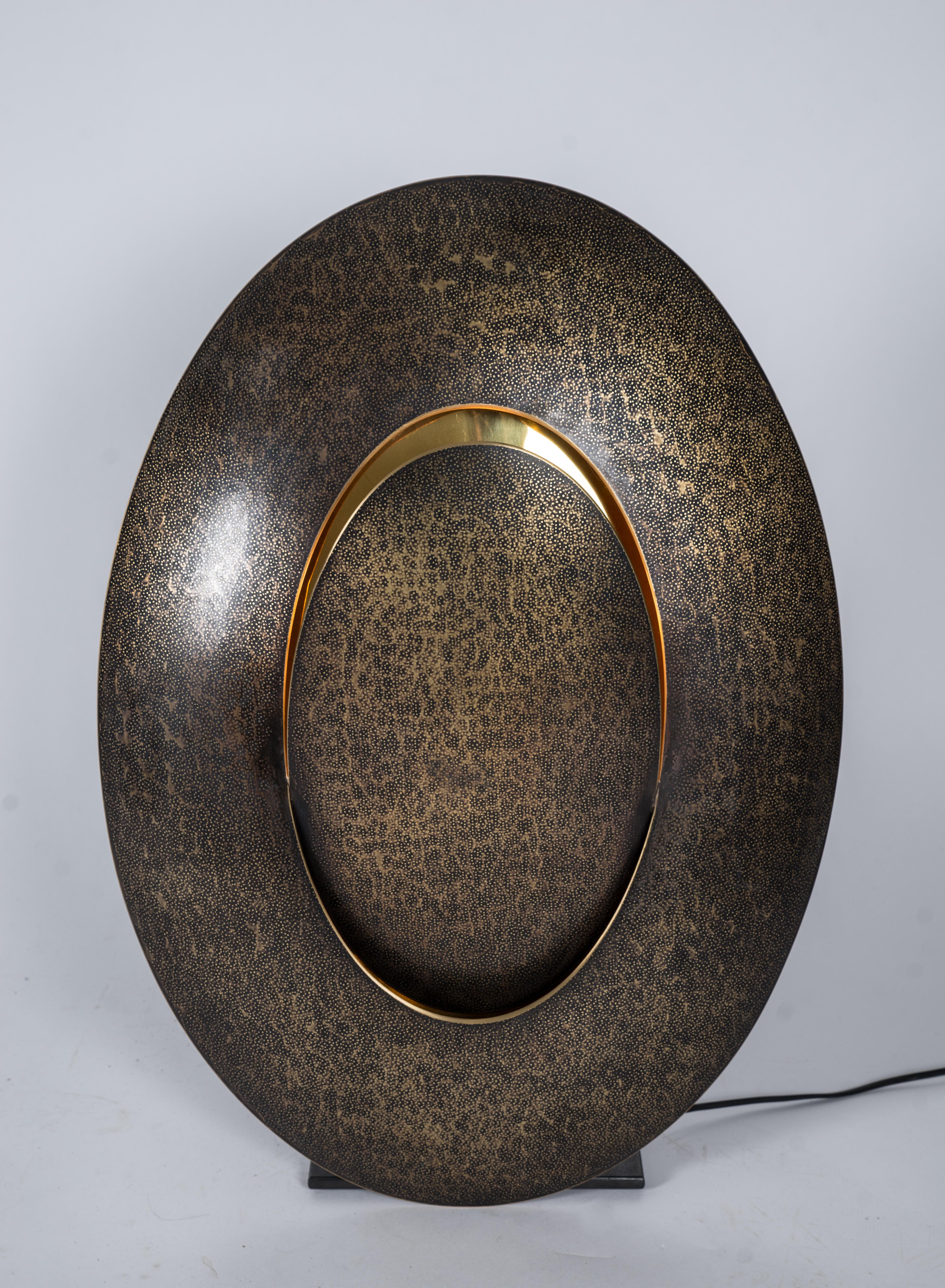 One large sconce, in polished brass, artist creation, France, Weigh: 8kg
About the artist:
Graduate in ceramic design and metal sculpture (2001,2003), he worked during two years with the sculptor Hervé Wahlen in his workshop .
Laureate of the