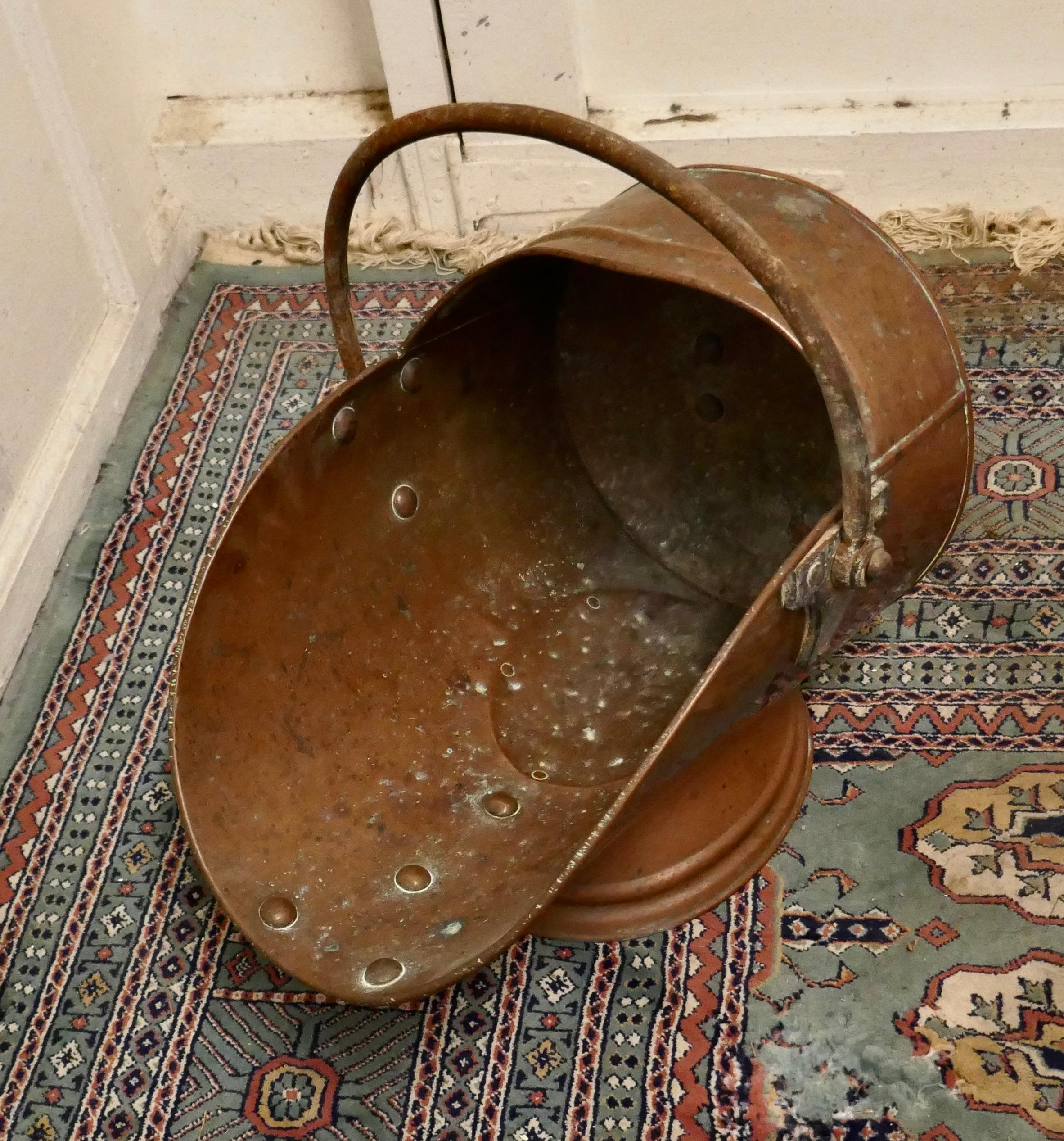 antique copper coal scuttle