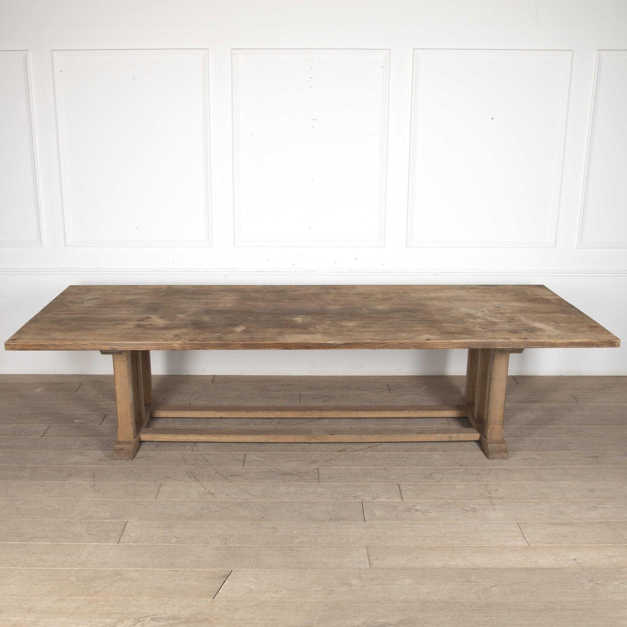 Large Arts and Crafts English Oak Refectory Table 6