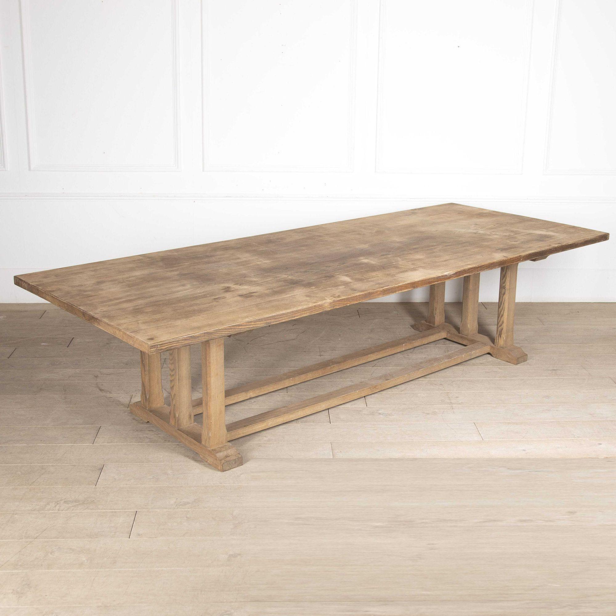 Large Arts and Crafts English Oak Refectory Table 2