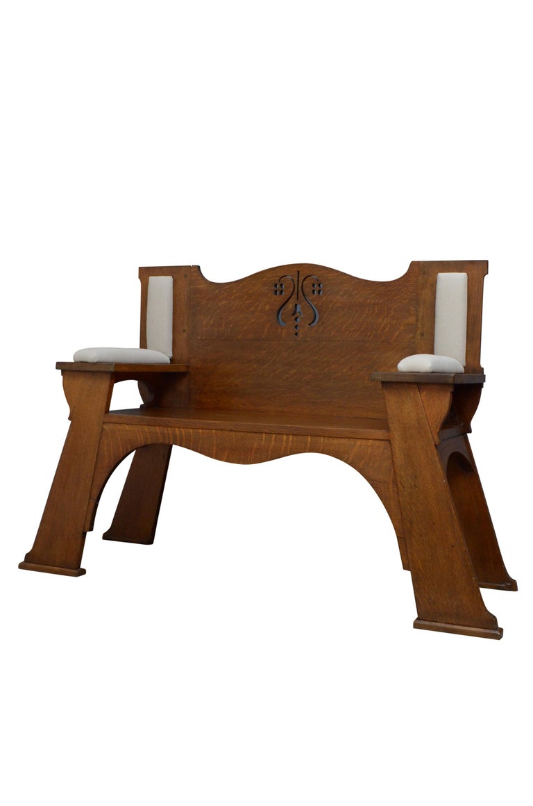 Large Arts and Crafts Oak Hall Bench For Sale at 1stDibs oak hall