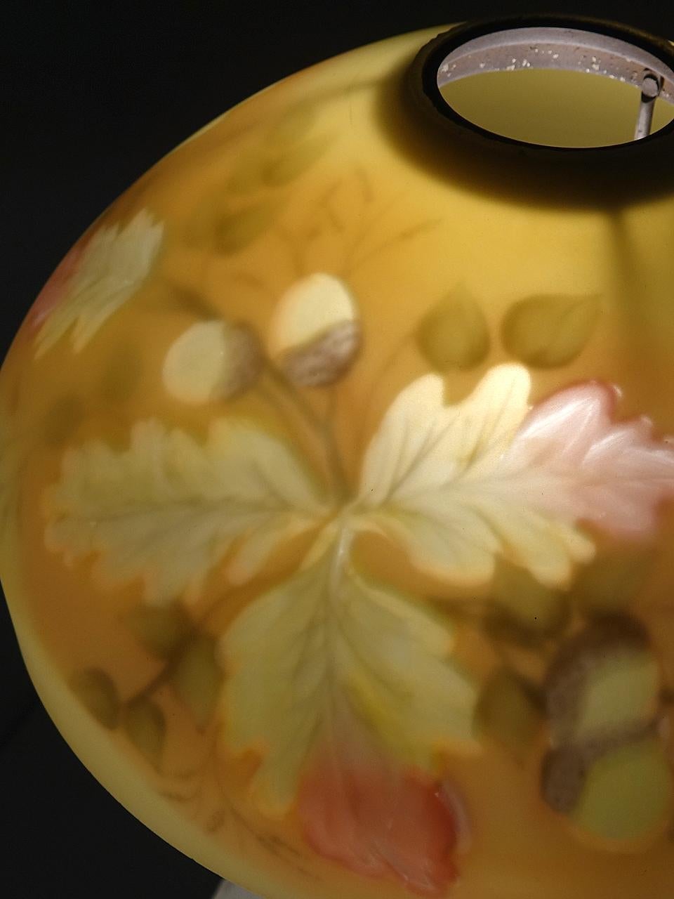 American Large Arts & Crafts Reverse Painted Table Lamp