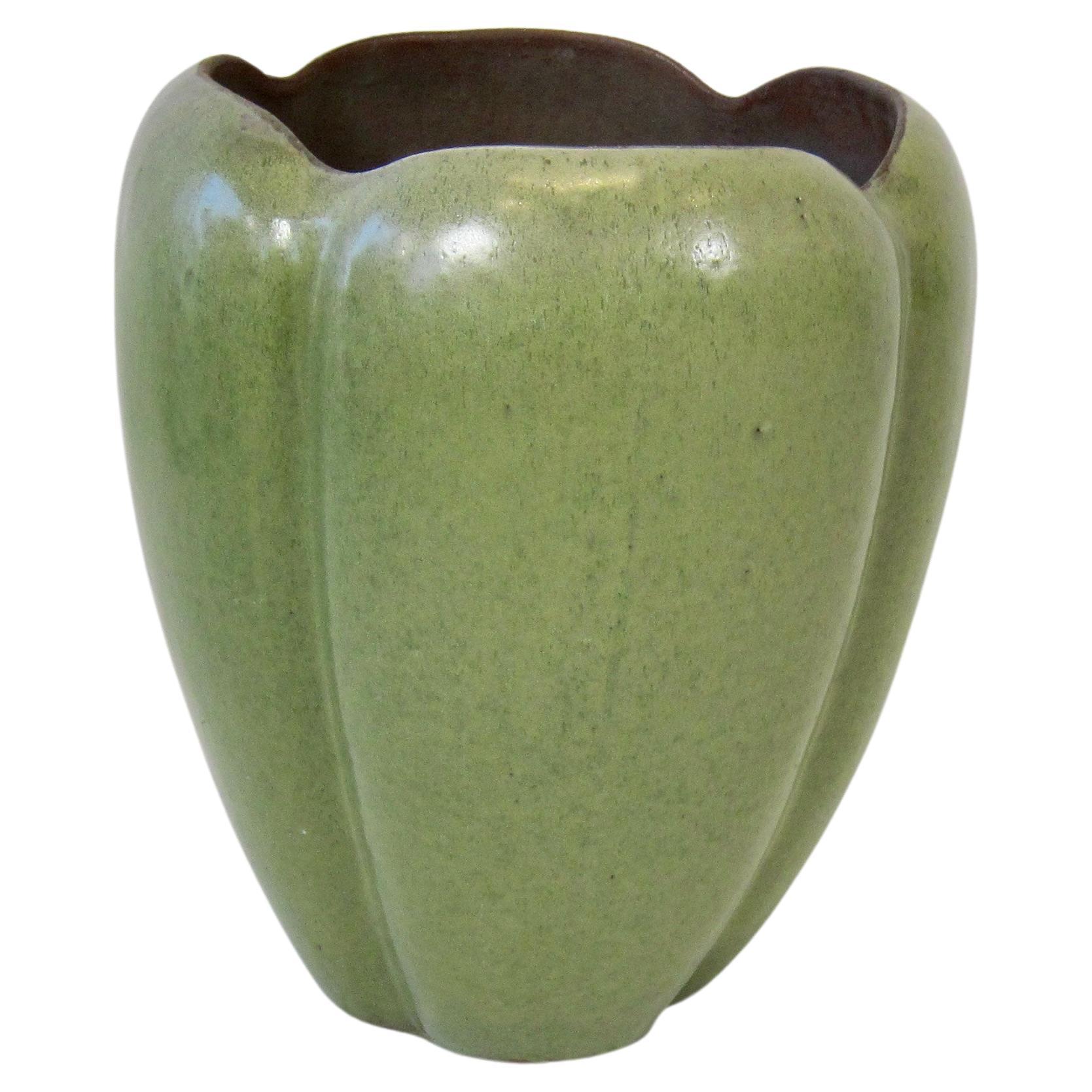 Large Arts and Crafts Style Green Earthenware Jardinière