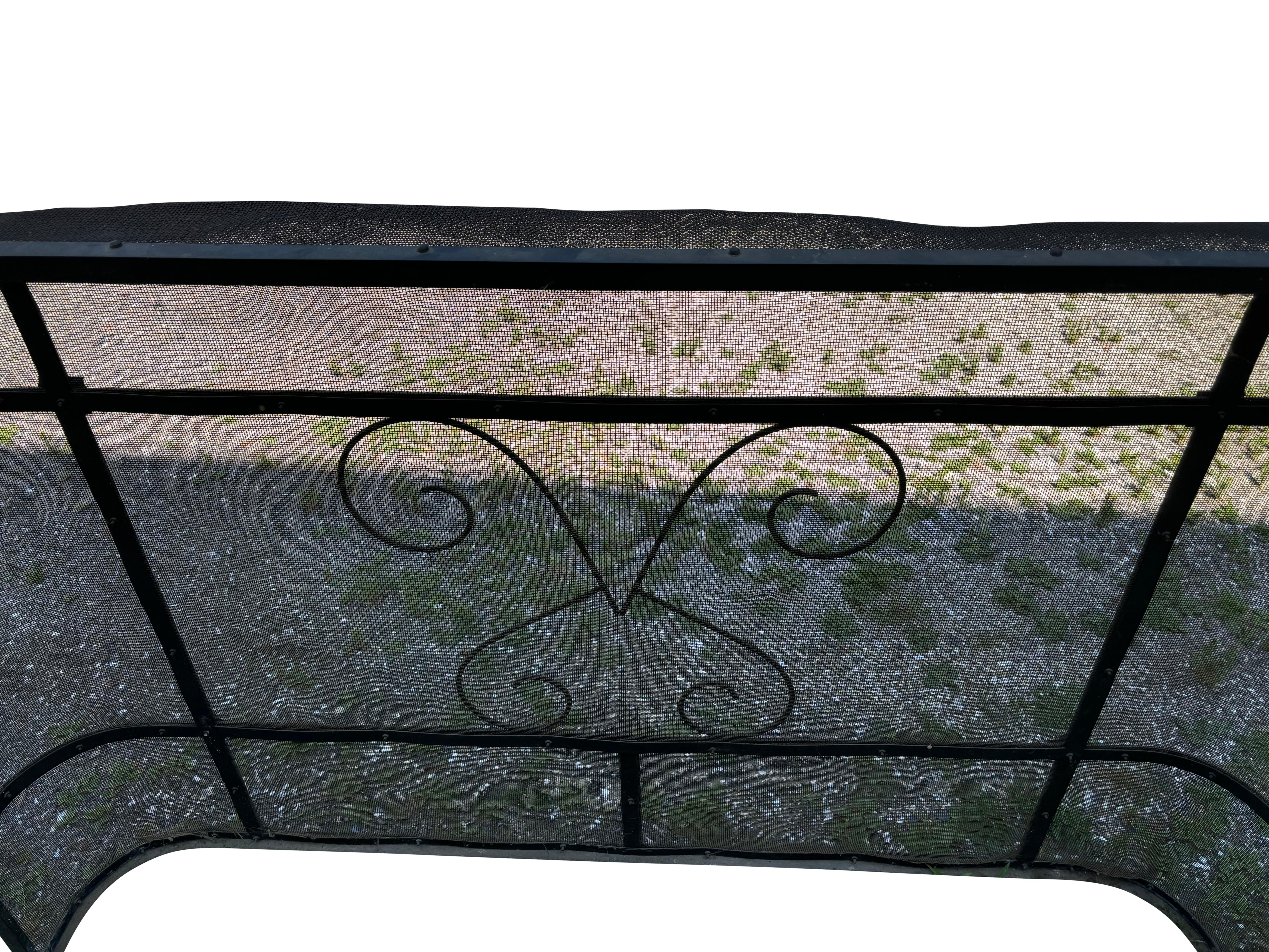 Large Arts And Crafts Wrought Iron Fireplace Screen For Sale 1