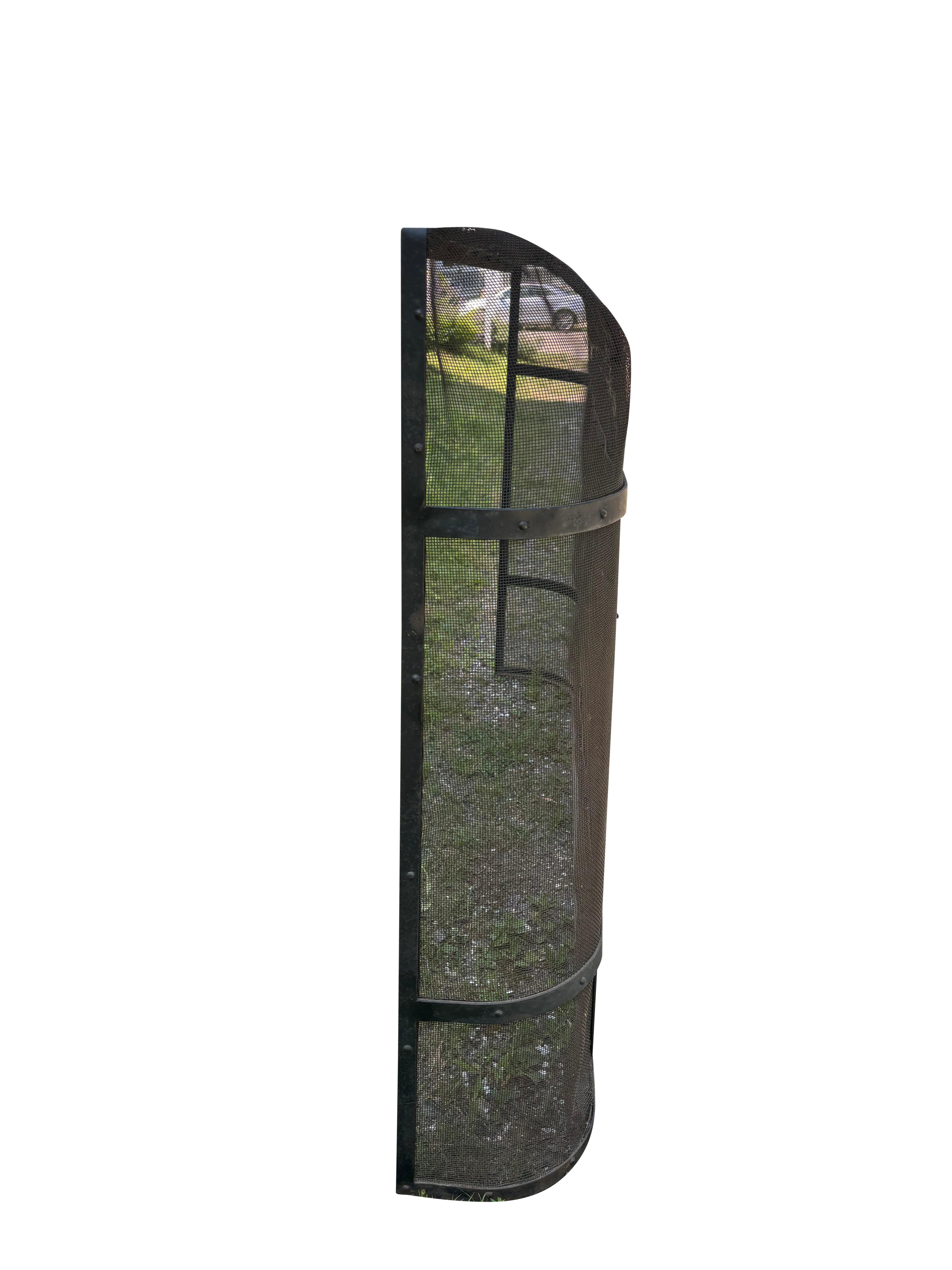 Large Arts And Crafts Wrought Iron Fireplace Screen For Sale 2