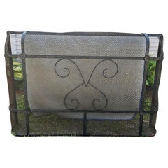 Grande paravento per caminetto in ferro battuto Arts And Crafts