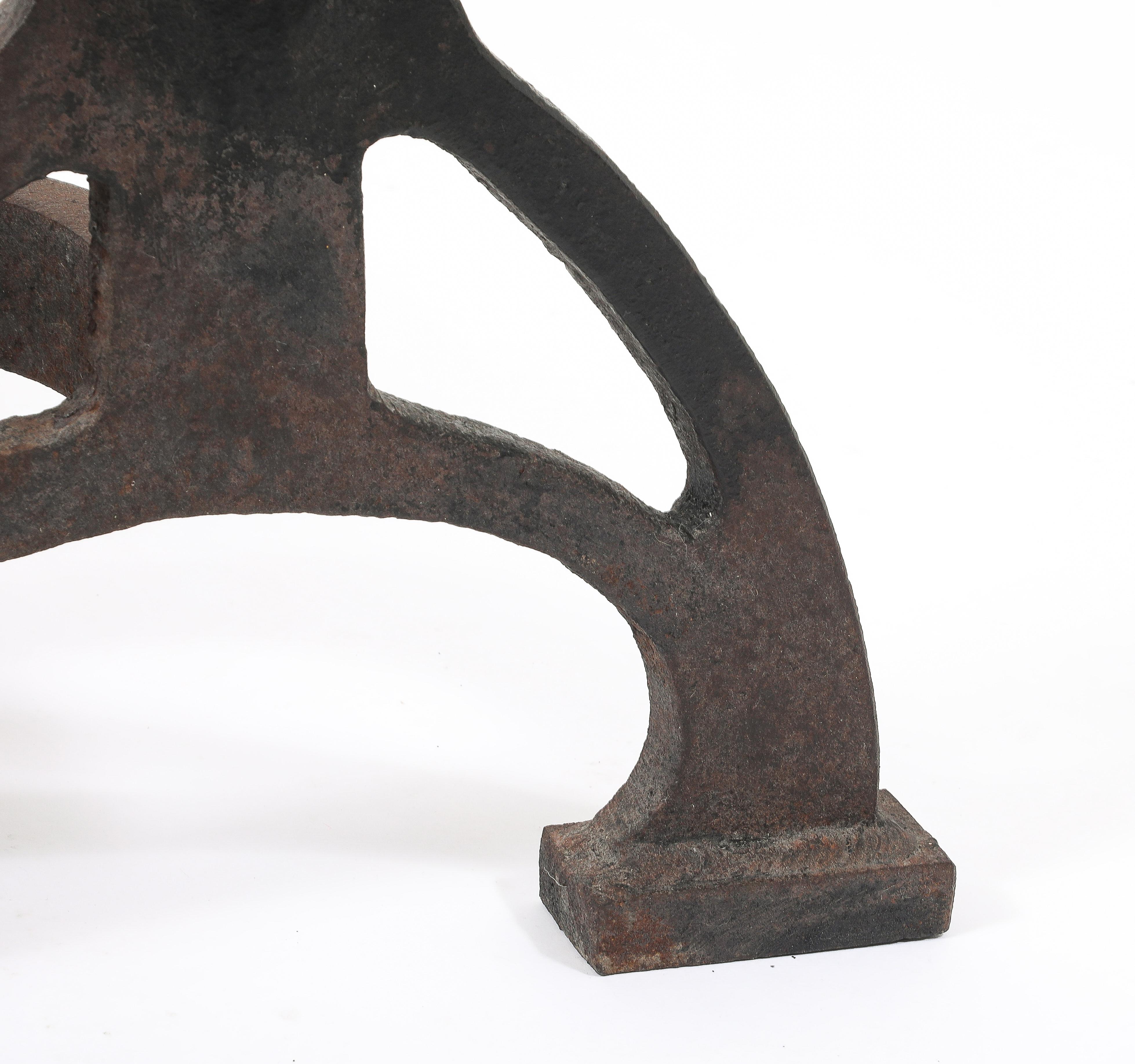 20th Century Large Arts & Craft Andirons, USA 1920's For Sale