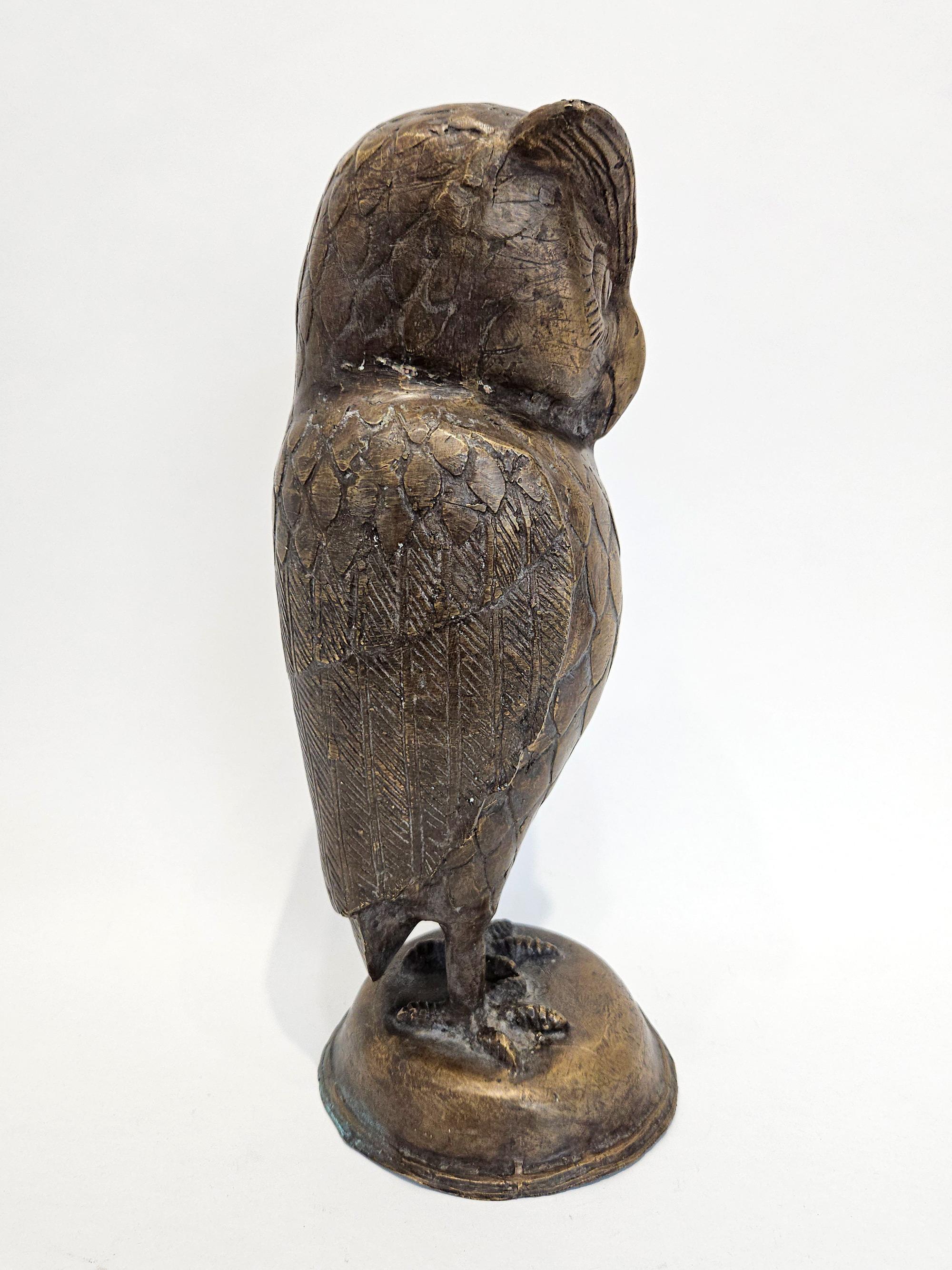 Inglese Grande gufo da giardino estetico Arts & Crafts Art Nouveau in rame, Inghilterra, c.C. 1900 in vendita