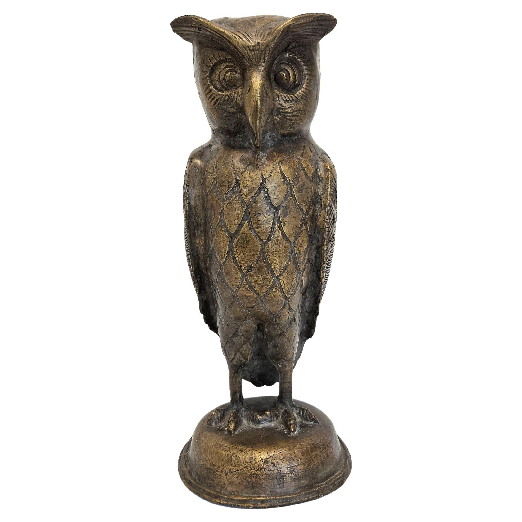 Grande gufo da giardino estetico Arts & Crafts Art Nouveau in rame, Inghilterra, c.C. 1900