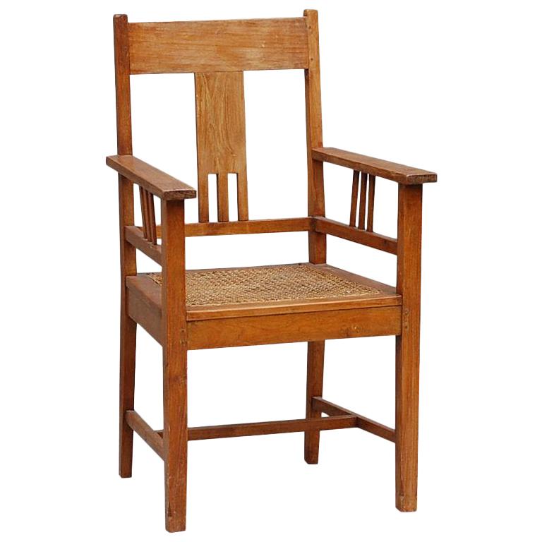 Large Arts & Crafts Caned Armchair