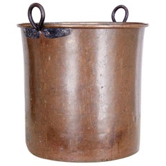 Antique Large Arts & Crafts Copper Log Bin