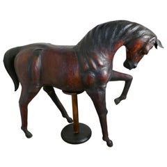 Large Arts 
Crafts Leather Model of a Horse