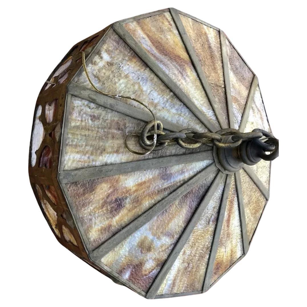 Large Arts & Crafts Slag Glass Chandelier, Stickley Era
SALE  20%  OFF
Elevate your interior with this stunning Arts & Crafts/Mission style chandelier. Crafted with intricate attention to detail, this large chandelier is perfect for high ceilings