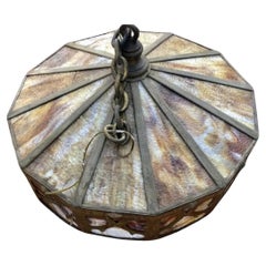 Large Arts & Crafts Slag Glass Chandelier, Stickley Era  W7436  SALE  20% OFF