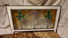Large Arts & Crafts Stained Glass Window with Floral Theme