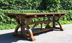 Large Arts & Crafts Walnut Library Table by Arthur Romney Green