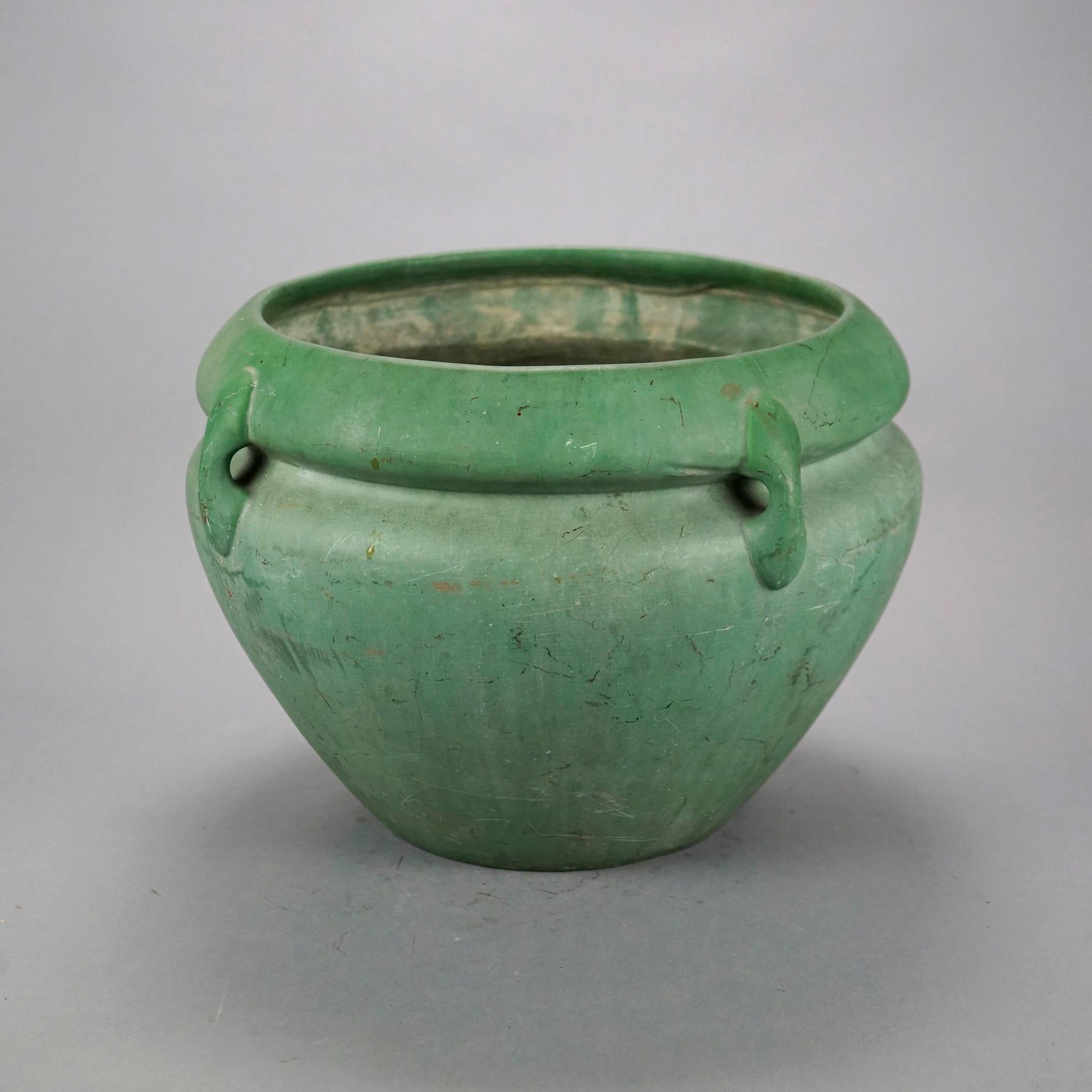 weller matte green pottery