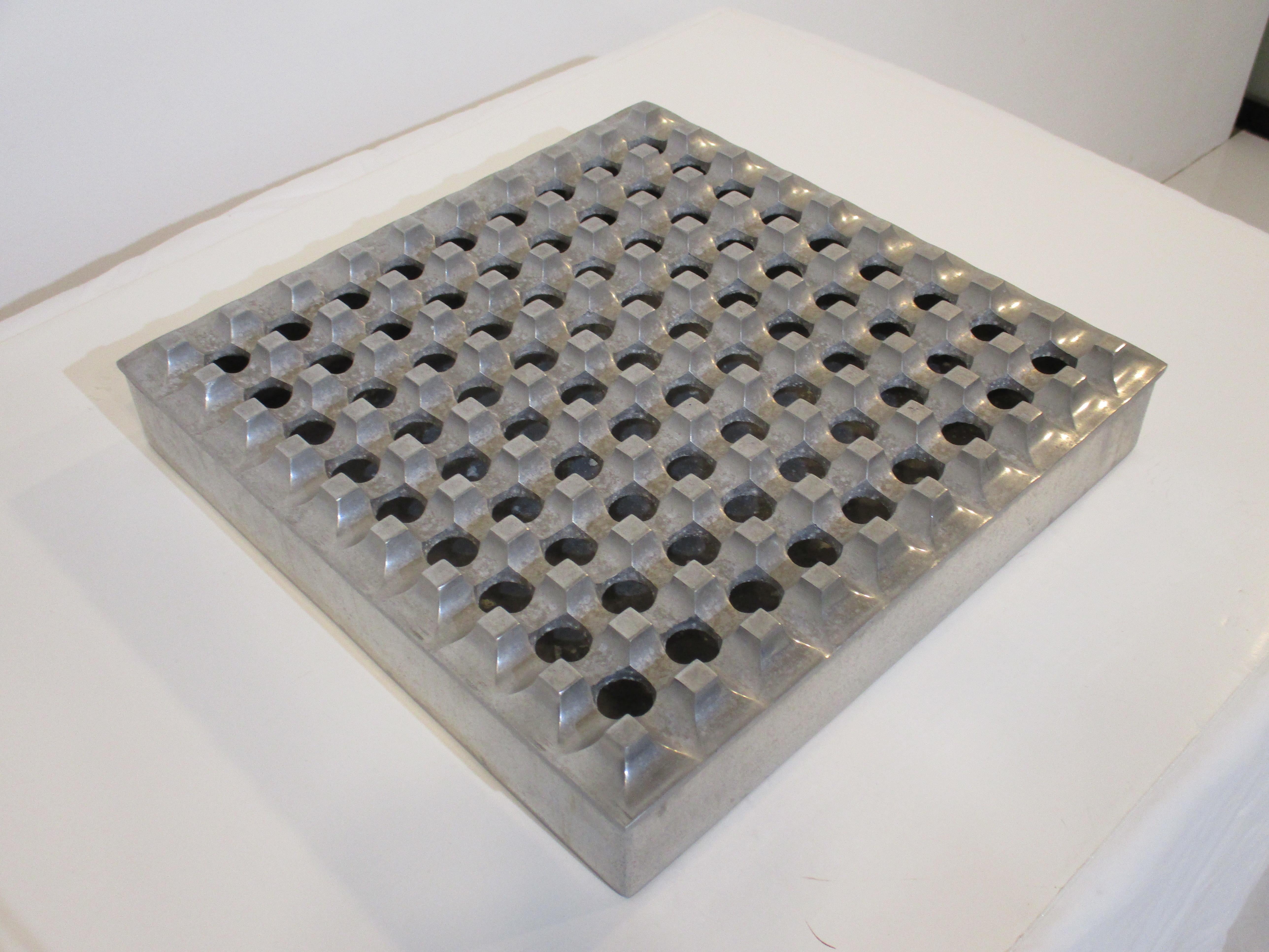 Large Ash / Flower Aluminum Tray by Ljungberg Backstrom for Pascia Sweden 4