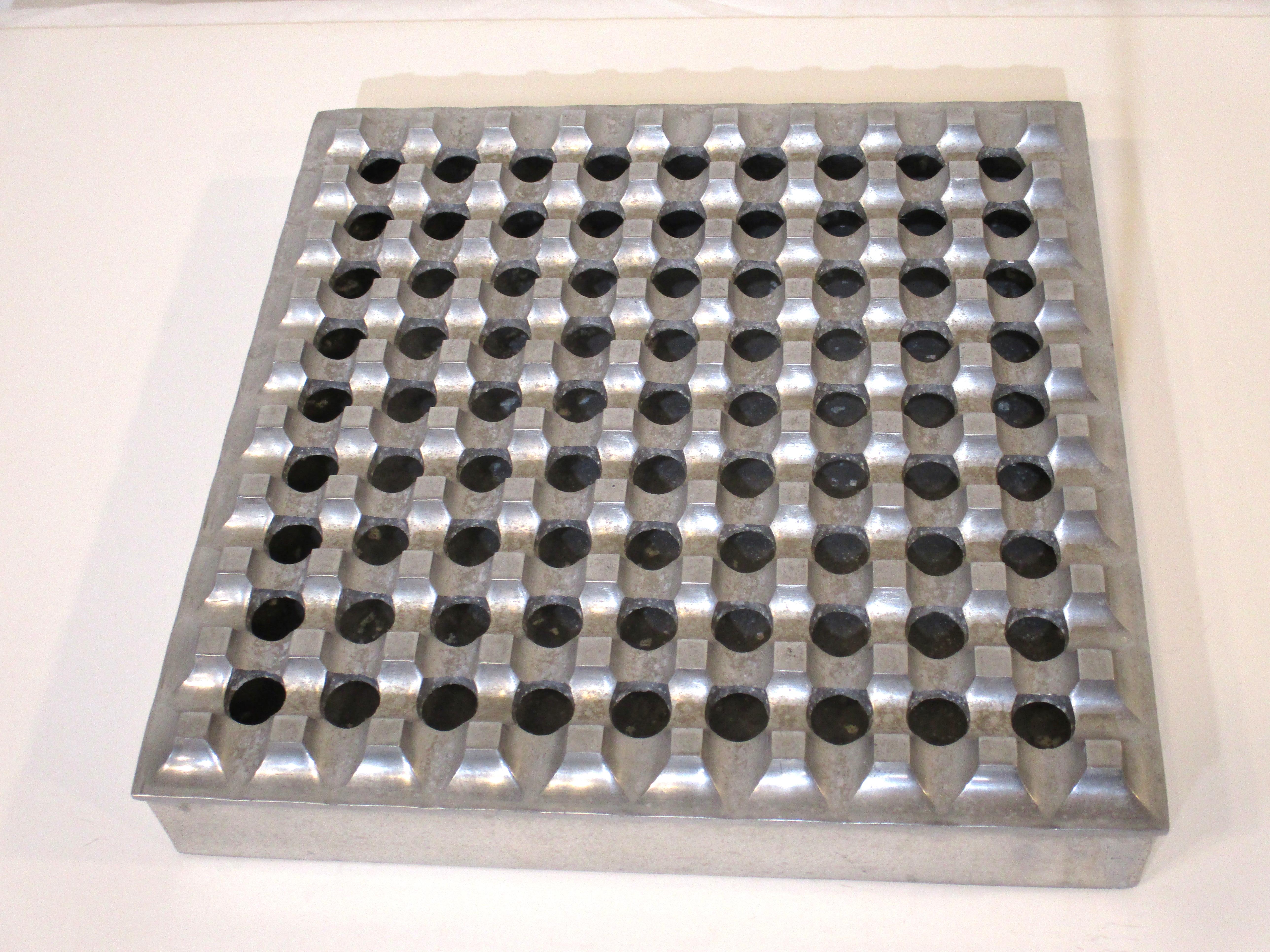 Mid-Century Modern Large Ash / Flower Aluminum Tray by Ljungberg Backstrom for Pascia Sweden