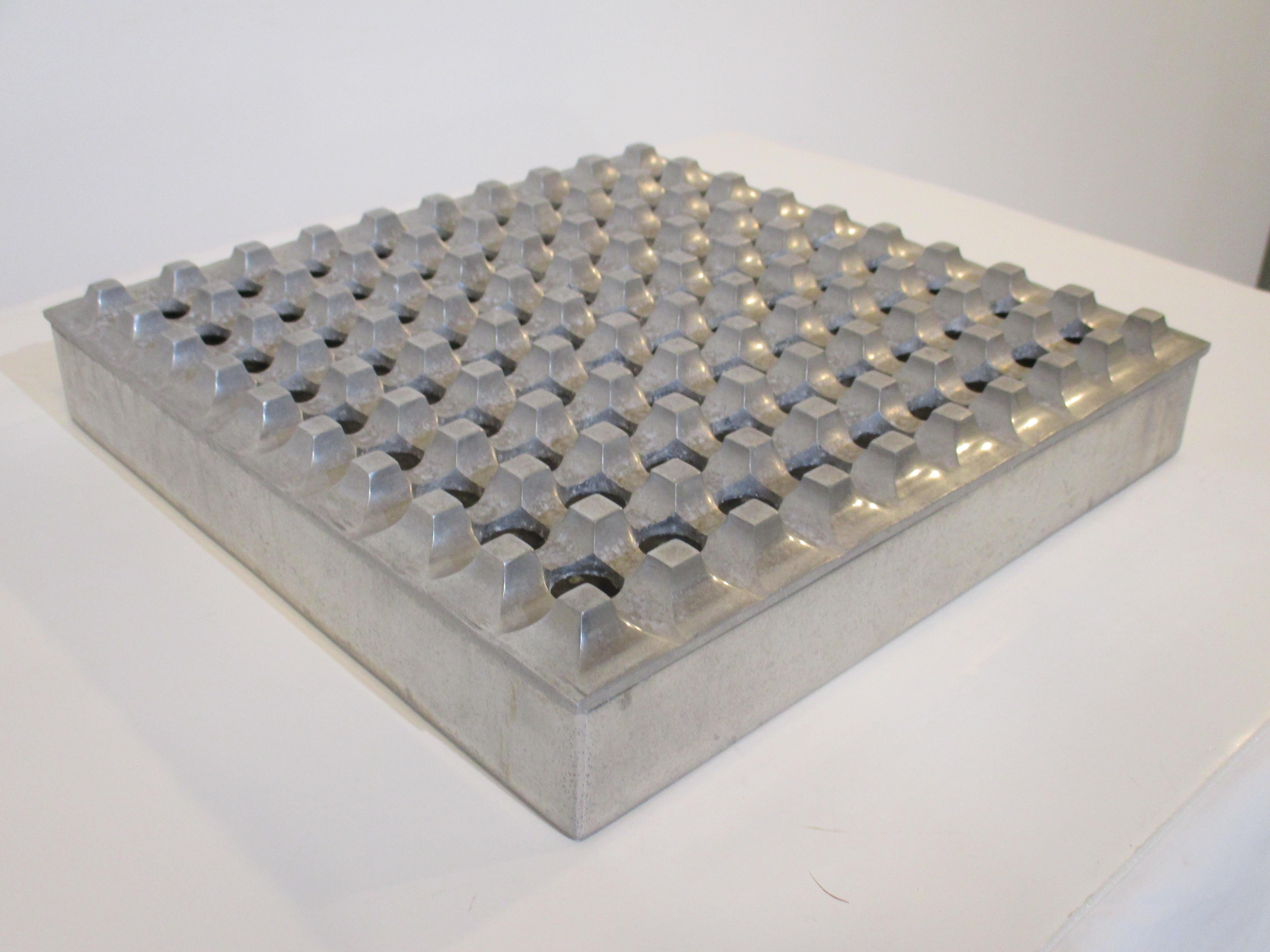 Swedish Large Ash / Flower Aluminum Tray by Ljungberg Backstrom for Pascia Sweden