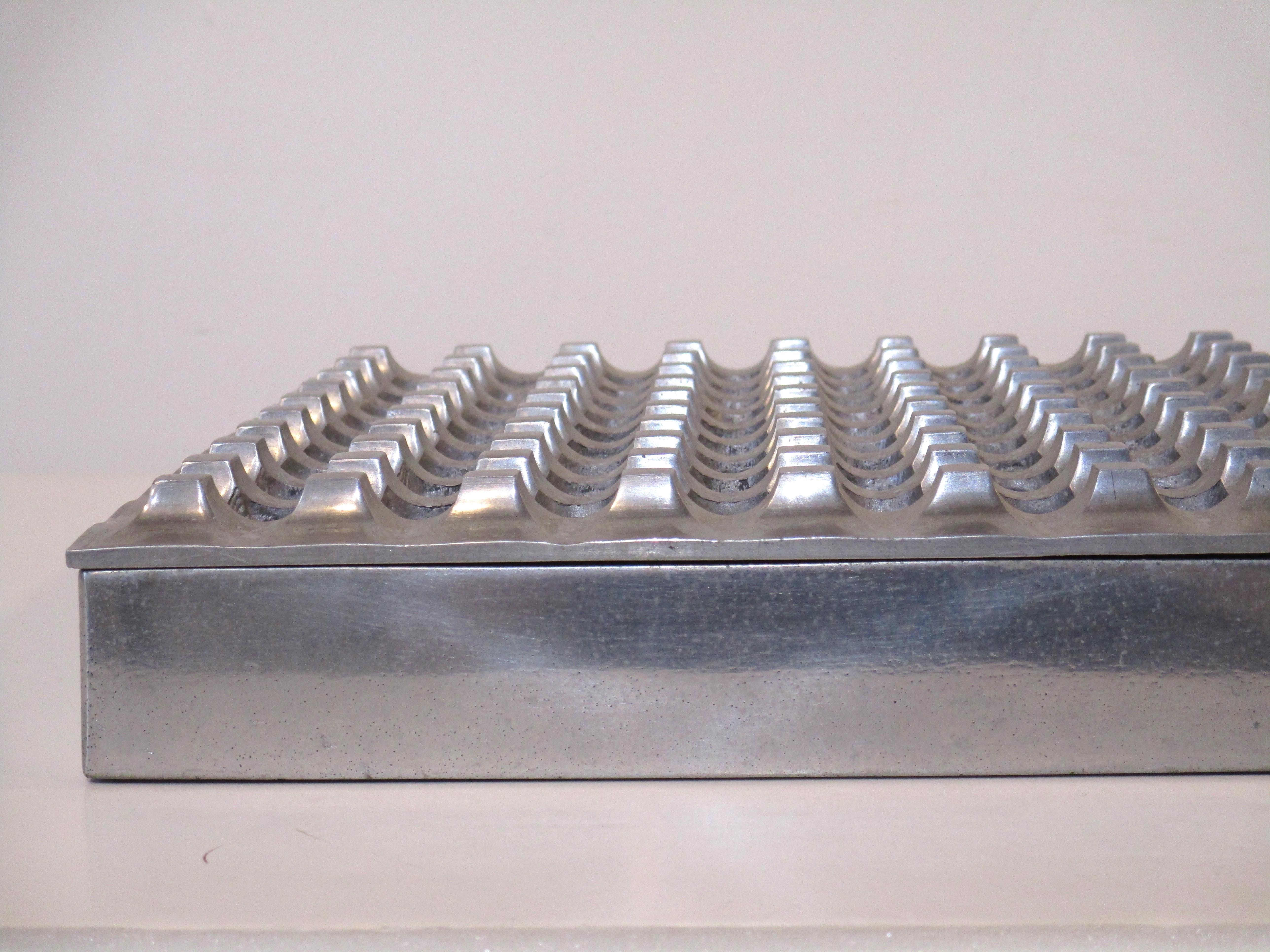 20th Century Large Ash / Flower Aluminum Tray by Ljungberg Backstrom for Pascia Sweden