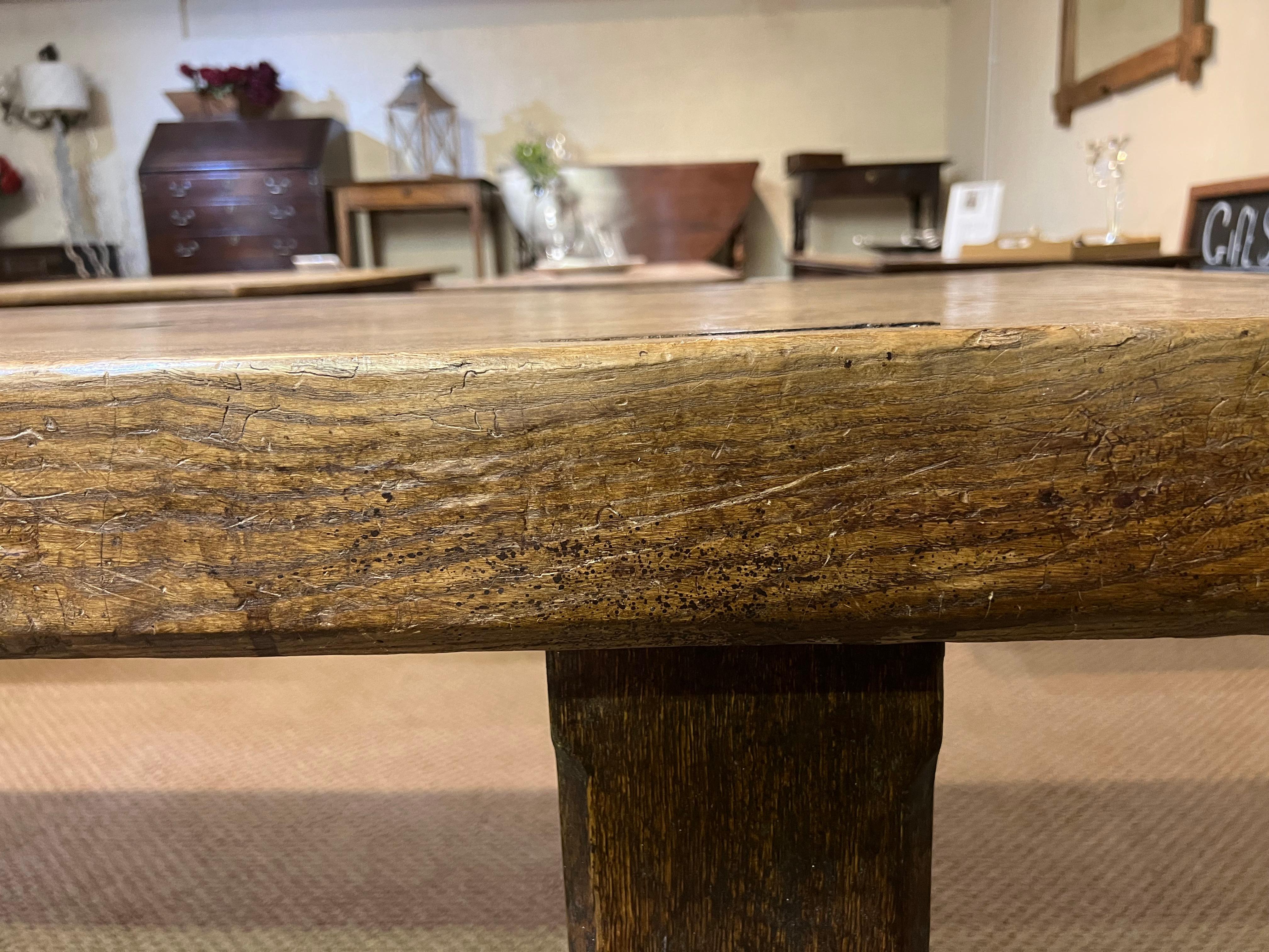 Large Ash Normandy Farmhouse Dining Table With One Single Plank Top 5