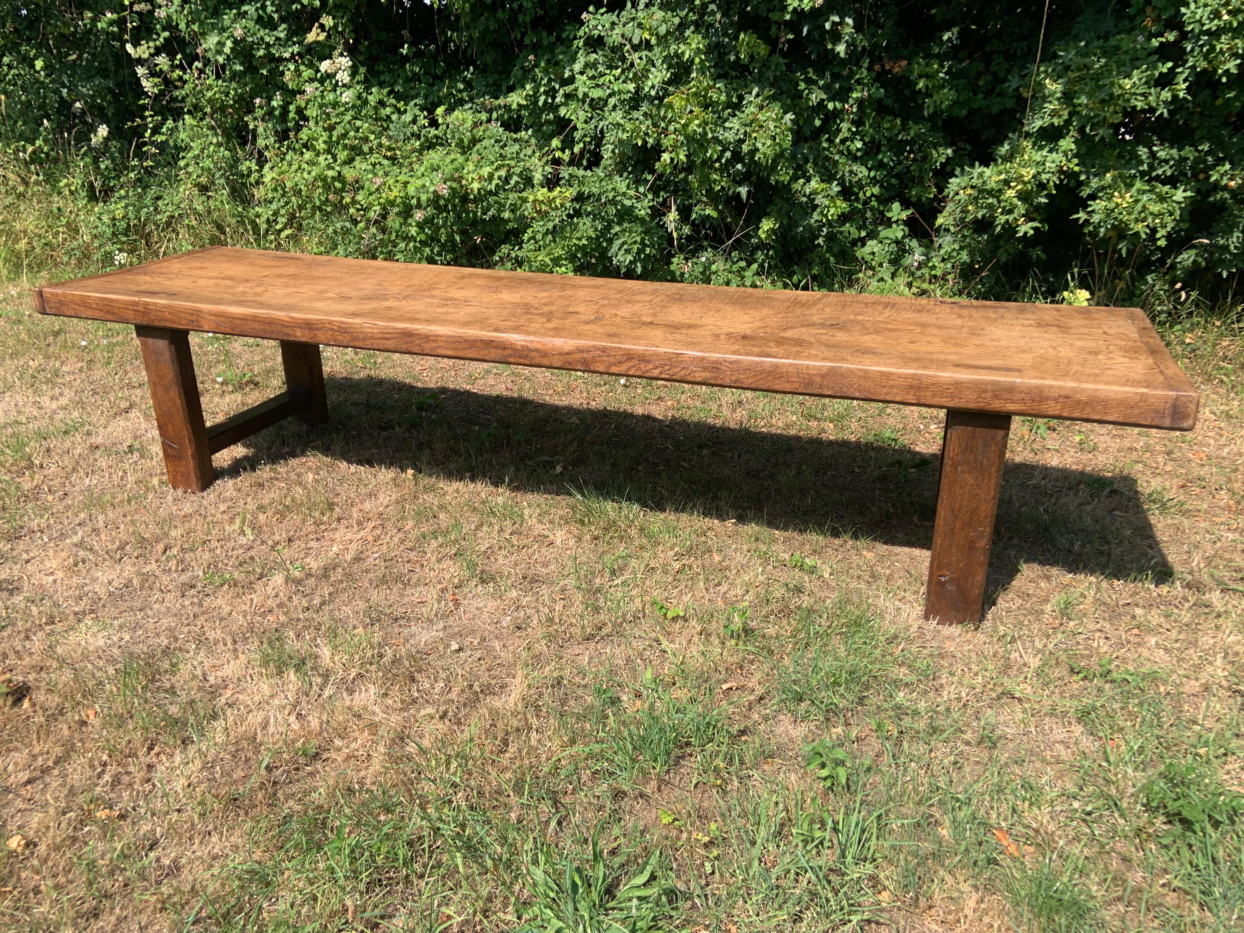 Large Ash Normandy Farmhouse Dining Table With One Single Plank Top. This table is exceptional as we has we have not seen one like this in many years.  The thick, single plank, four inch, ash, top is tactile with beautiful figuring and exceptional