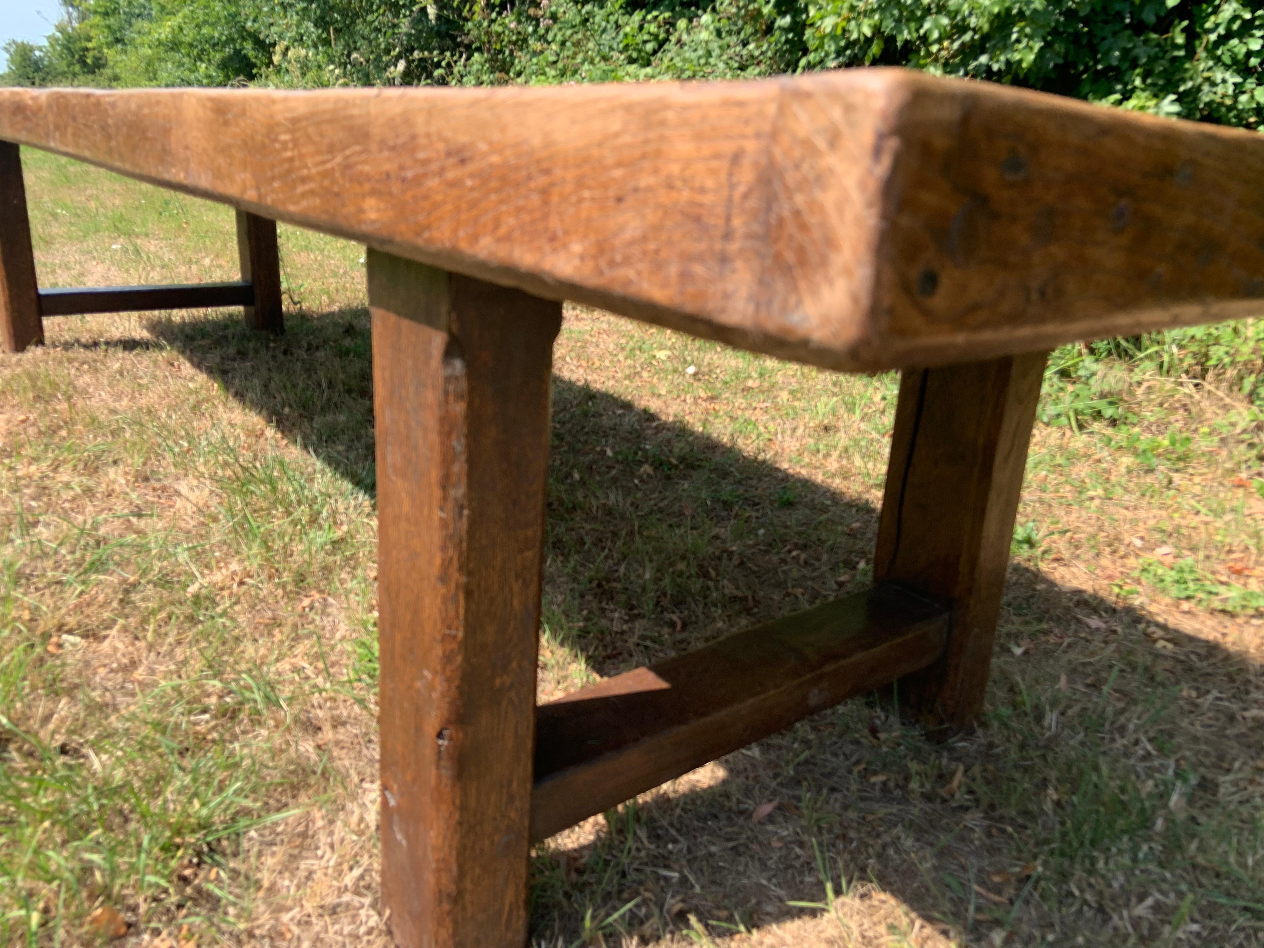 Large Ash Normandy Farmhouse Dining Table With One Single Plank Top In Good Condition In Billingshurst, GB