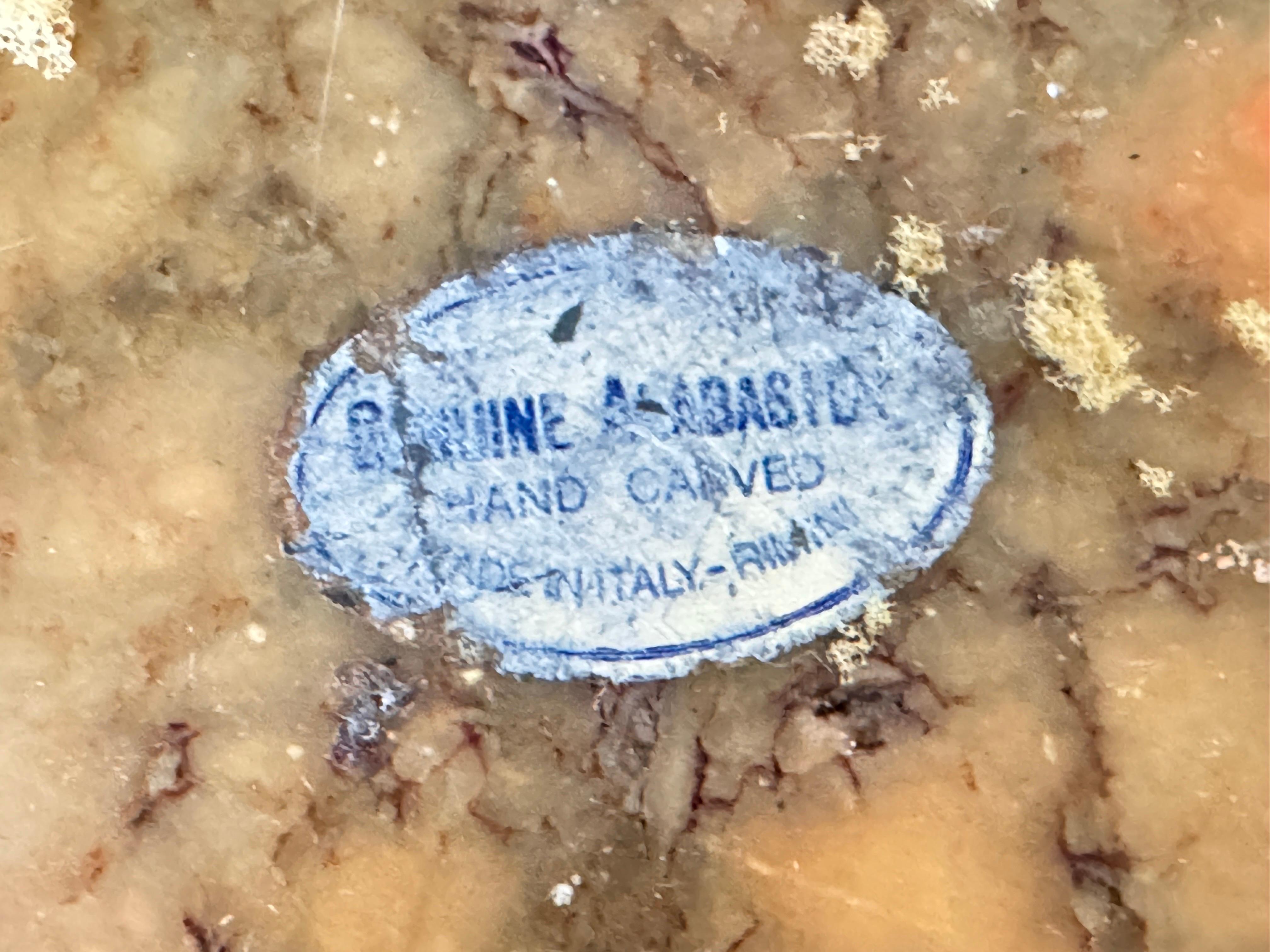 Großer Aschenbecher oder Ablageschale aus Marmor-Onyx in Flash-Braun, Italien 1960 im Zustand „Gut“ im Angebot in Auribeau sur Siagne, FR