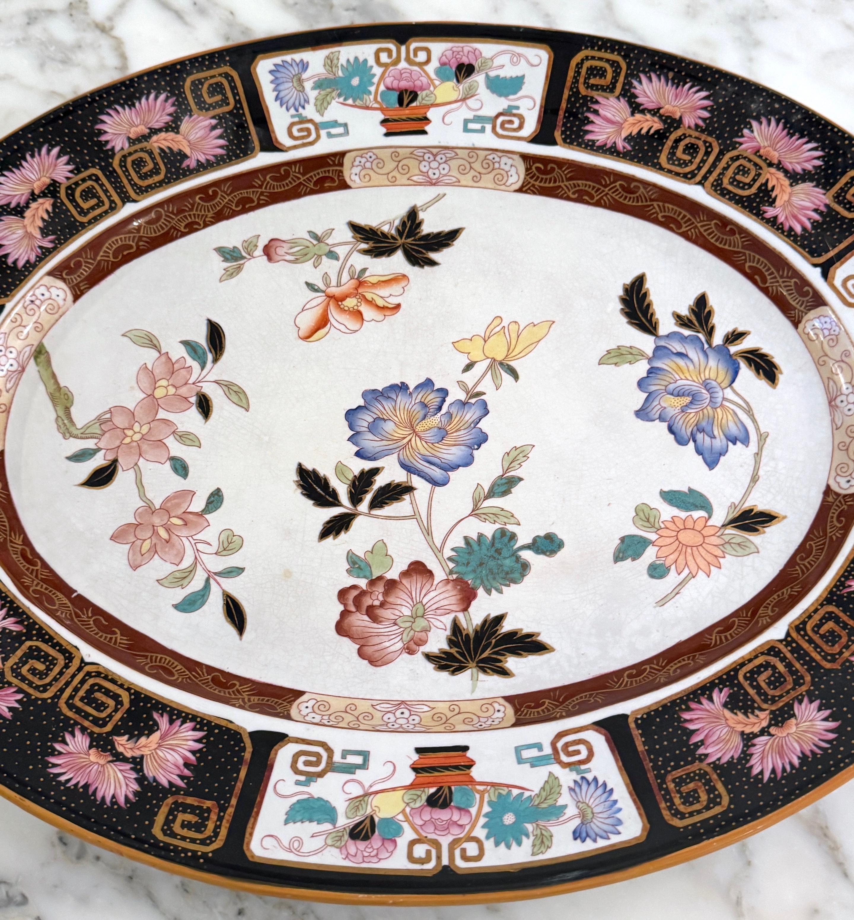 Plato grande de Ashworth Imari Ironstone, circa 1860 siglo XIX en venta