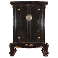 Large Asian Black Lacquer Cabinet