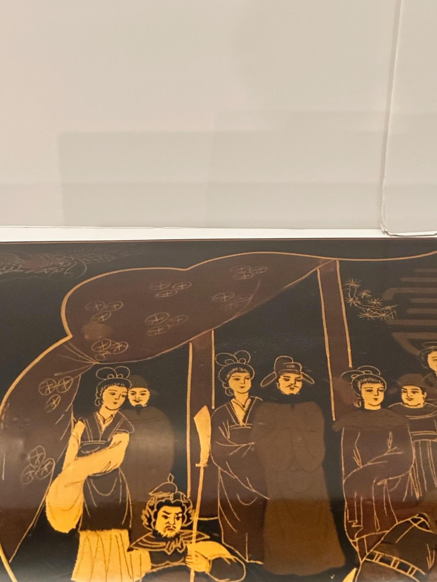Large Asian Dome Top Lacquered Chest In Good Condition For Sale In Hopewell, NJ