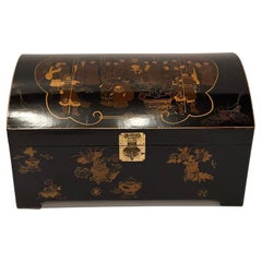 Large Asian Dome Top Lacquered Chest