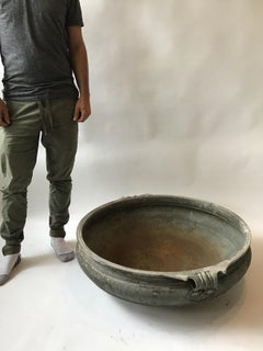 Large Asian Indian Cast Bronze Urli Temple Bowl / Planter