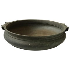 Vintage Large Asian Indian Cast Bronze Urli Temple Bowl / Planter